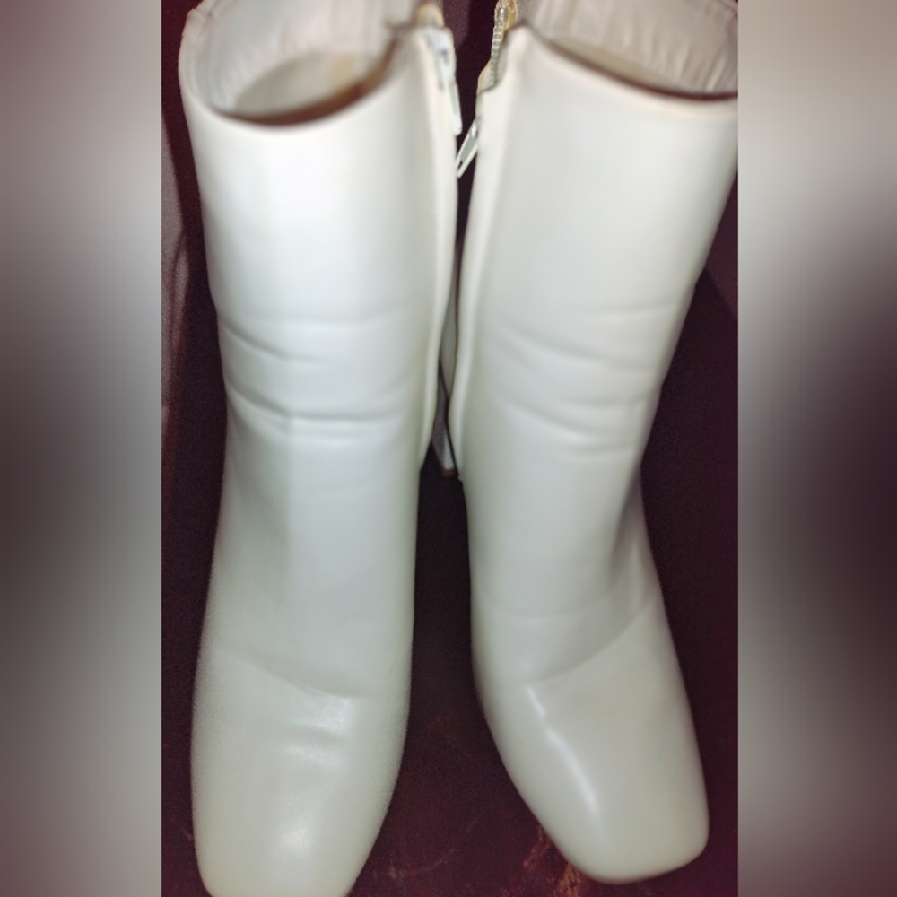 Sugar White Ankle Boots